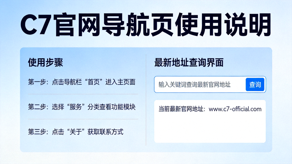 C7官网导航页使用说明与最新地址查询界面示意图